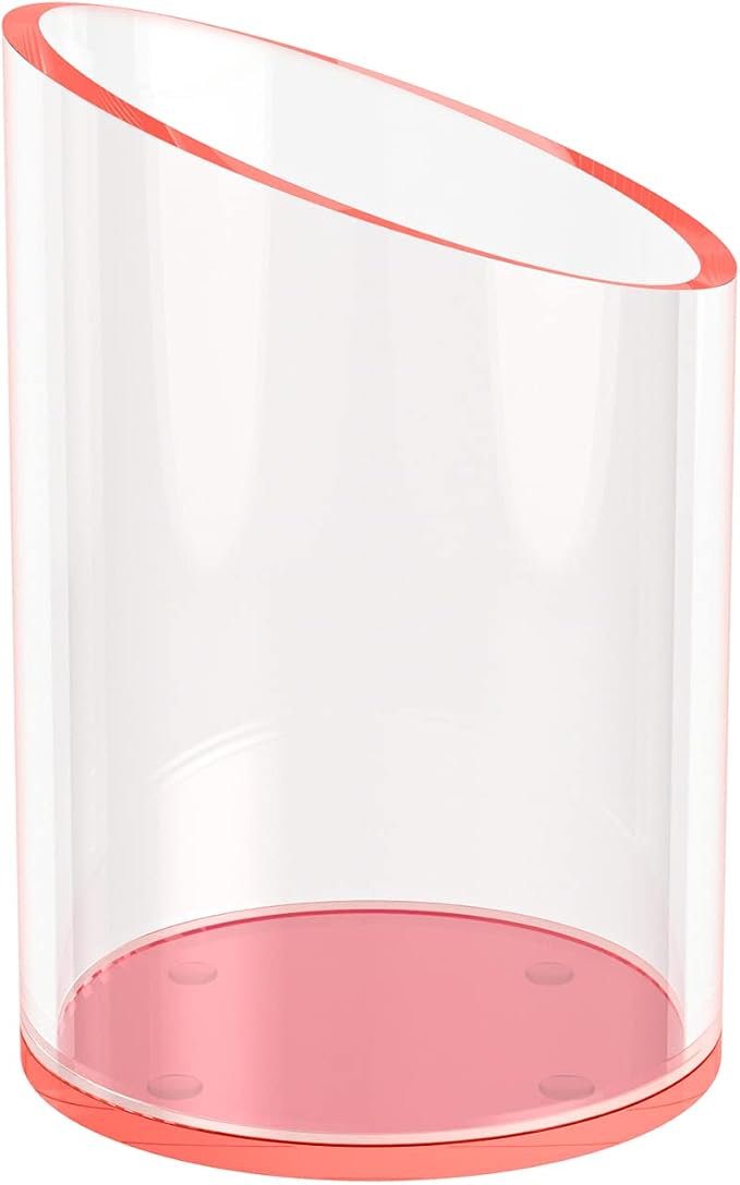 KOTEMON Pen Holder for Desk Organizer, Acrylic Makeup Brush Organizer Sanitizer Holder Pen and Pencil Holder for Office, Home, School, Neon Pink