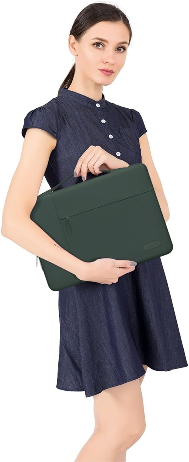 MOSISO Laptop Case 15 inch, Laptop Sleeve with Handle Compatible with MacBook Air 15 inch M5 A3448 M4 A3241 M3 A3114 M2 A2941 2026-2023, Dell XPS, Polyester Multifunctional Computer Bag,Midnight Green
