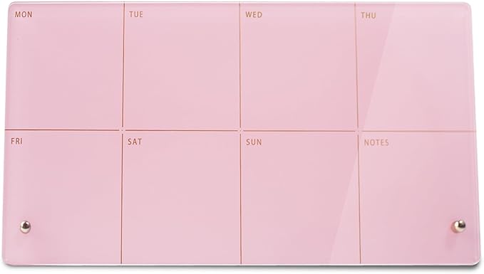 Desktop Acrylic Weekly Planner Whiteboard with Stand,12"X6"-Small,Dry Erase Weekly Planner for Desk,Acrylic Desk Calendar Dry Erase,Pink Dry Erase Board for Office Home School-ZMZL-P-1530