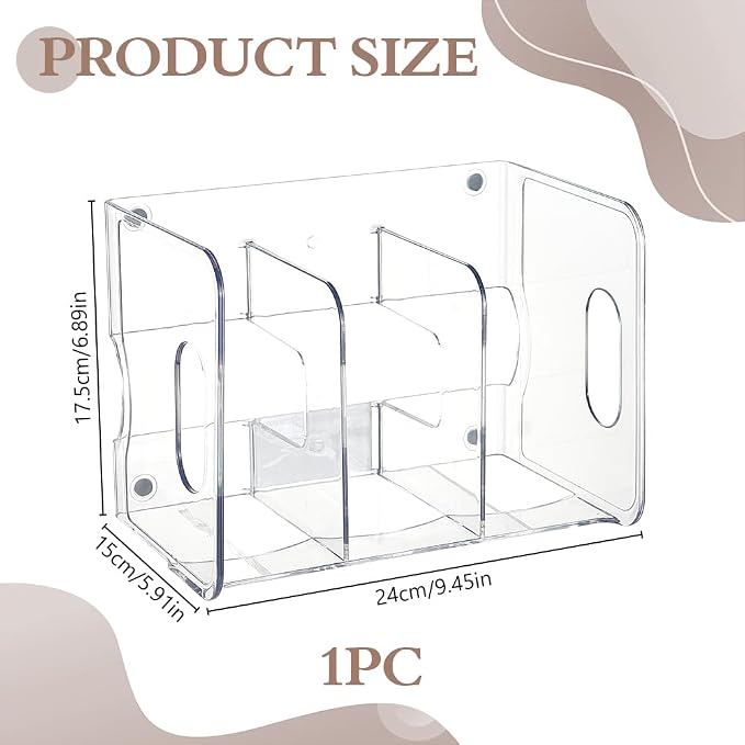Acrylic Magazine File Holder 3 Compartment Desk Organizer Heavy Duty Transparent Book Divider Desktop Paper Document Organizer for Office Bedroom Library Sturdy Magazine Book Storage Rack