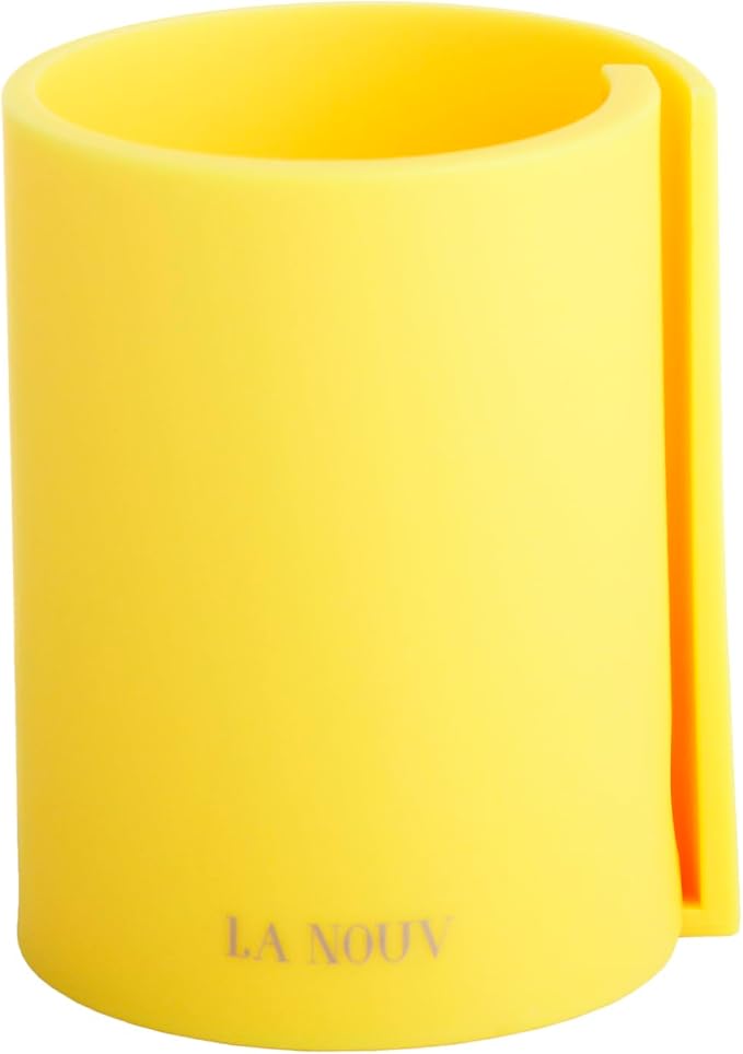 Pen Holder for Desk, Yellow, 4x3 Inch | Modern Makeup Brush Holder, Desk Decor, Home Office Essentials, For Men & Women, Multiple Colors Available