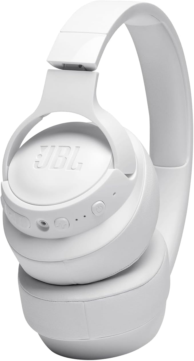 JBL Tune 760NC - Wireless Over-ear Noise Cancelling headphones, JBL Pure Bass Sound, Voice Assist, Google Fast Pair, Up to 50Hrs of Battery with ANC off, Lightweight and foldable design (White)