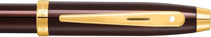 Sheaffer 100 9370 Fountain Pen, Medium Nib, Coffee Black Finish with Gold Trim, Refillable Writing Instrument, Premium Gift Box