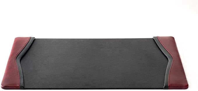 Dacasso Burgundy Leather 25.5" x 17.25" Side Rails Desk Pad