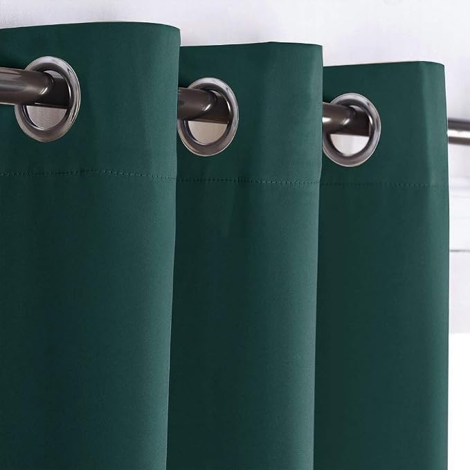 NICETOWN Noise Reducing Room Dividers Curtains Screens Partitions, Full-Length Grommet Top Room Screen Divider Curtain Panel for Space Solution (Hunter Green, Single Pack, 15ft Wide x 8ft Long)