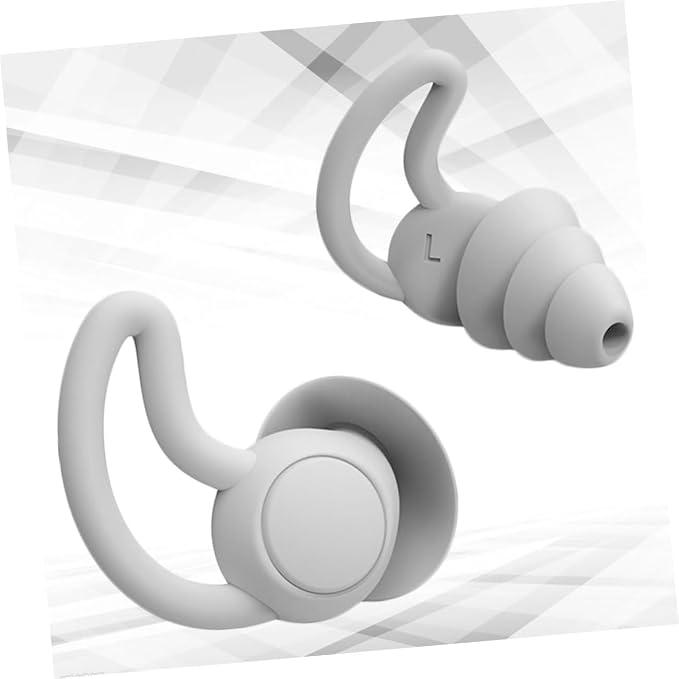 Noise Reduction and Studying Soft Reusable Silicone for Adults Women Men Lightweight Noise-Blocking Ear Protectors for Work and Travel Grey