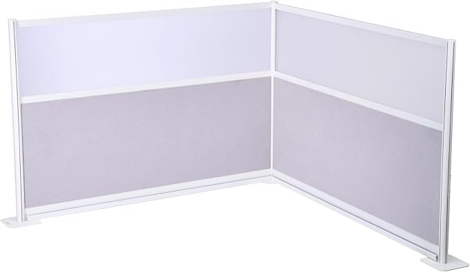 VEVOR Office Divider Privacy Partitions, 2-Pack, 72" x 48" Room Divider Walls, PET Workstation Cubicle Partition with Frosted Acrylic Windows, Freestanding Privacy Panels for Office Library School