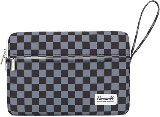 Canvaslife Laptop Sleeve Case Cover with Pocket for MacBook Pro 14 inch and 14 inch-14.4 inch HP, Lenovo, Dell, ASUS, Acer Notebook Computer (Black Checker)