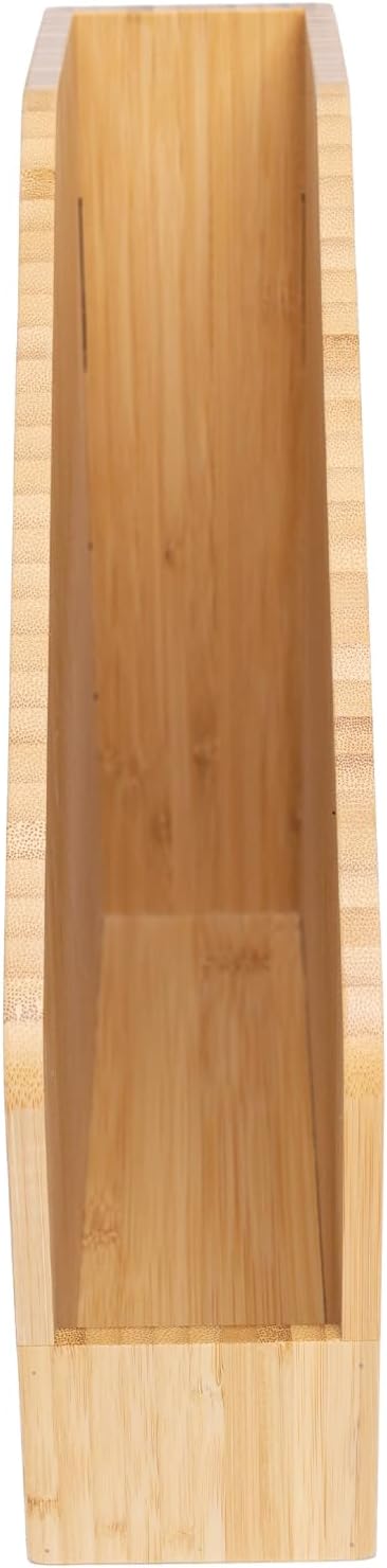 2 Pack Bamboo Magazine File Holder Book Holder Frames | Document Cabinet Rack, Storage Organizer, Small Magazine Shelf, For Home, Office