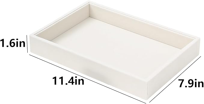 Bedside Organizer Tray, Desktop Storage Tray for Jewelry, Sunglass, Phone, Watch, Perfume,Lipstick, Nightstand Desk-top Catchall Tray, Multi-use Holder Tray for Desk Drawer (Beige 1Grid)