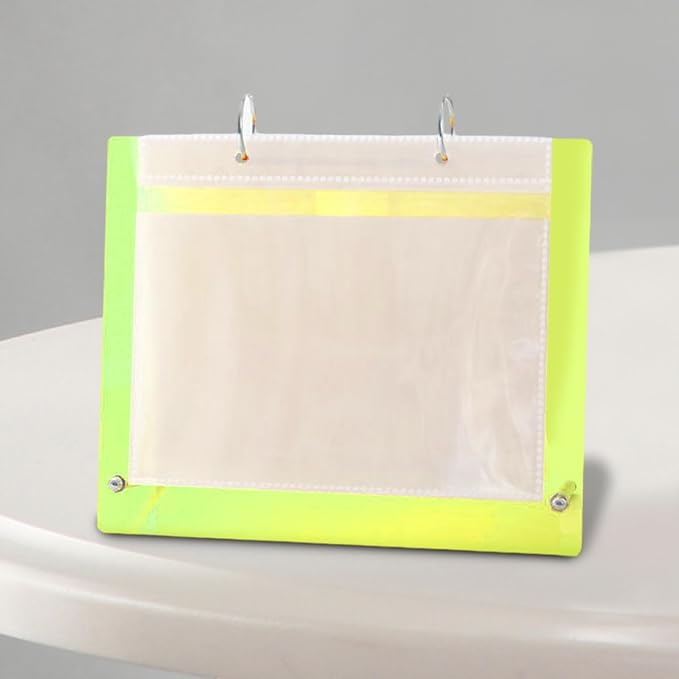 Desktop Acrylic Photo Album Clear Flip Frame Table Calendar Photo Frame for Office Desks Entrance Bedroom, Green