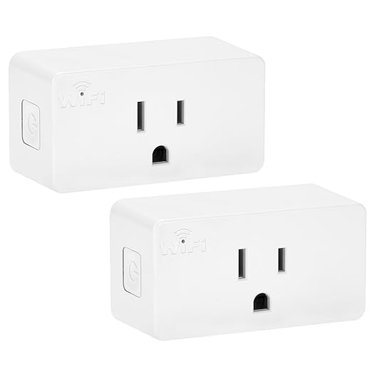 Smart WiFi Outlet Adapter, Smart Plug Works with Google Home/Alexa, App Control, Timer & Countdown Functions 2.4 GHz WiFi, 2-Pack, by Maxxima