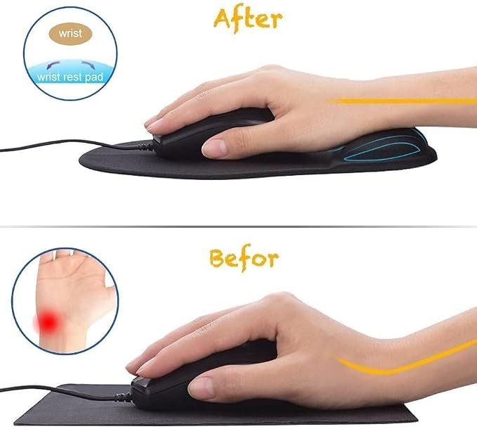 Office Mousepad with Gel Wrist Support - Ergonomic Gaming Desktop Mouse Pad Wrist Rest - Design Gamepad Mat Rubber Base for Laptop Computer -Silicone Non-Slip Special-Textured Surface (05LakeGreen)