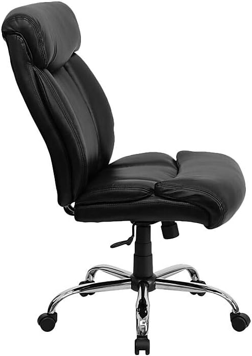 Flash Furniture Hercules Series Big & Tall LeatherSoft Swivel Office Chair, Ergonomic High-Back Executive Chair with Full Headrest, Padded Seat, Black