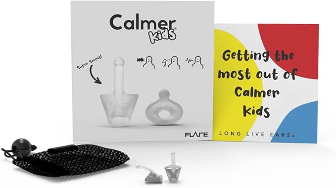 Flare Calmer Kids | Ear Plugs Alternative | Daily Noise Relief | Sound Sensitivity | Stress Relief | No Muffling | Improve Wellbeing | Comfy, Reusable, Soft Silicone Earplugs | Earplugs | Translucent