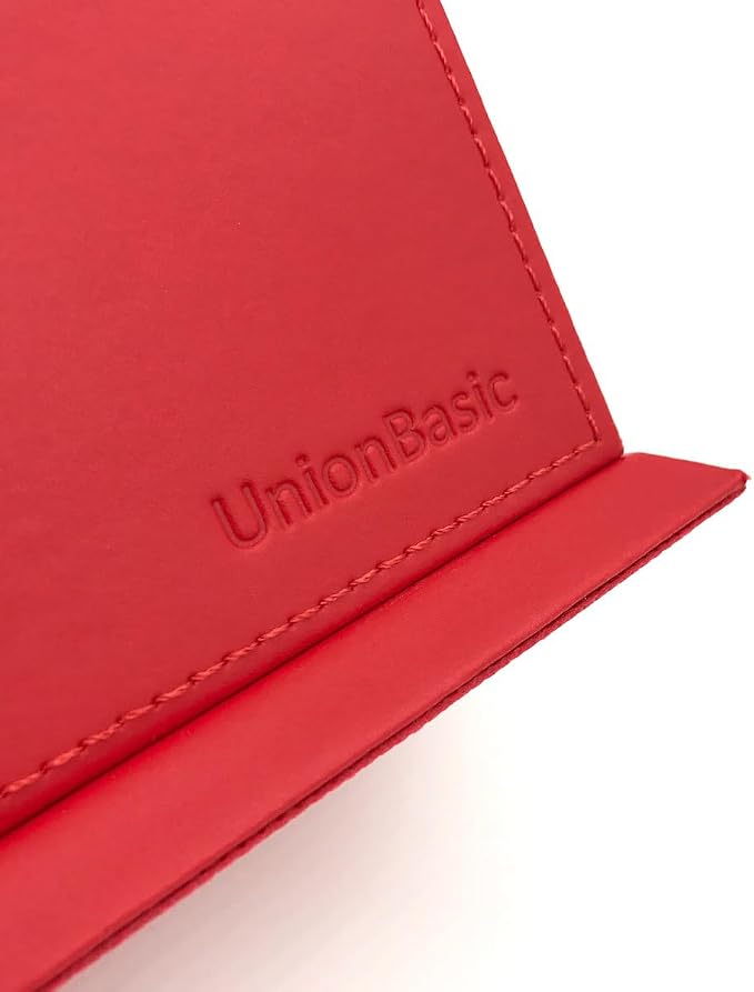 UnionBasic Desk Organizer, Desktop Caddy Leather Multi-compartment Pen Holder Office Stationer Organizer, Red