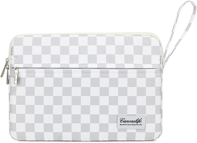 Canvaslife Laptop Sleeve Case Cover with Pocket for MacBook Pro 14 inch and 14 inch-14.4 inch HP, Lenovo, Dell, ASUS, Acer Notebook Computer (Grey Checker)
