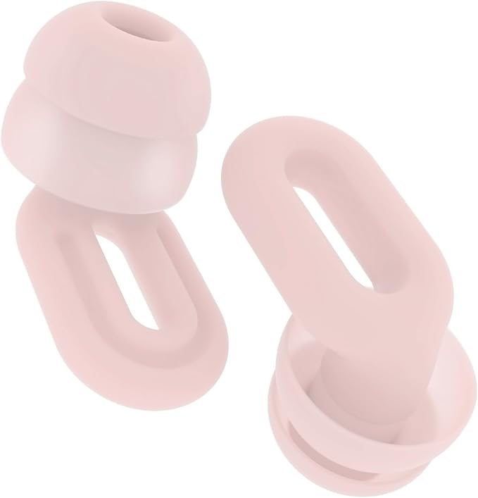 Focus Plus Earplugs with Double Tips – Reusable Silicone Ear Plugs for Sleep, Focus, Travel, Misophonia, 23 dB Noise Reduction + 5 dB with Double Tips (Peach, Pack of 1)