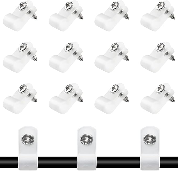 1/4 Inch R-Type Clip Clamp, 100 Pcs | Nylon P-Type Mounting Clips, Cable & Wire Management, Stainless Steel Screws Included