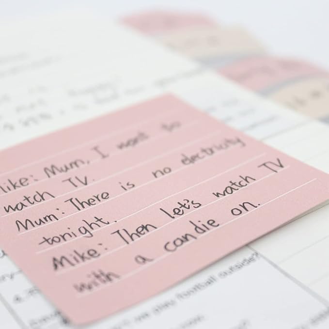 Pink Lined Sticky Notes Set 240 Sheets Square Lined Sticky Notes Pads 240 Sheets Pastel Small Sticky Notes, 4 Pads/Pack