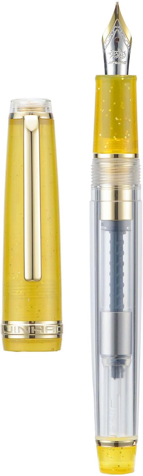 Set of 3 Jinhao 82 Fountain Pens Transparent Starry Sky Color Fine Nib Gold Trim with Converter Elegant Pen