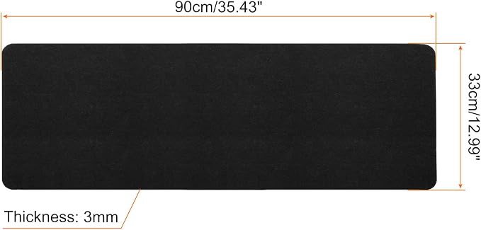 PATIKIL 35"x13" Desk Mat Protector, Felt Dual Side Mouse Pad Writing Mat for Office Home, Black