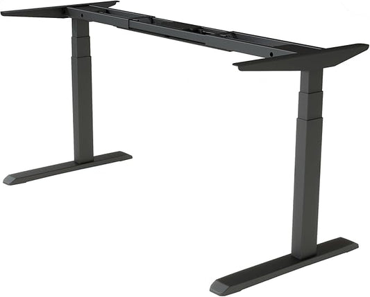 Fromann Dual Motor Standing Desk Frame 3 Stage Legs Electric Heavy Duty Sit Stand up Height Adjustable Desk Base for Home and Office (Black)