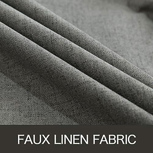 MIULEE Linen Texture Curtains for Bedroom Solid 100% Blackout Thermal Insulated Dark Grey Curtains Grommet Room Darkening Curtains/Draperies Luxury Decor for Living Room 52x108 Inch (2 Panels)