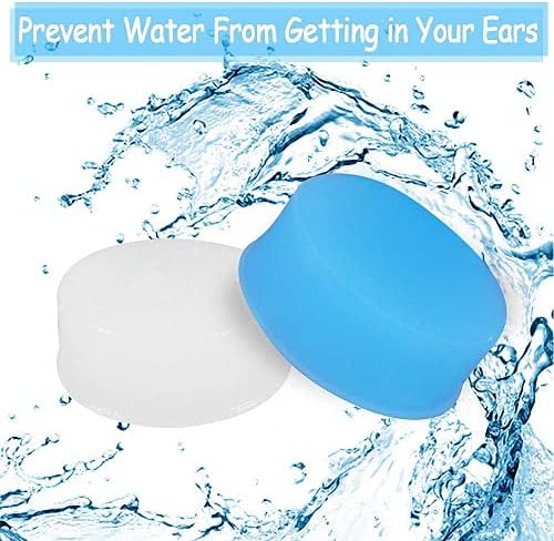 24 Pairs Soft Silicone Ear Plugs Putty Ear Plugs for Sleeping Swimming earplugs for Kids Adults, Transparent + Blue