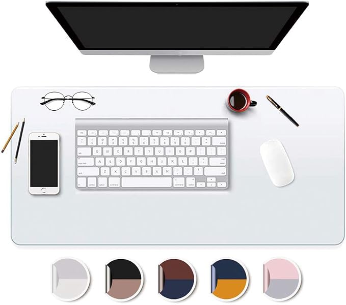 Desk Mat Clear Plastic Office Home Table Pad Blotter Mats Writing Desk Topper Protector with Mouse Pad for Laptop Computer Desktop Keyboard Pads Multifunctional Mat Transparent Wipeable PVC 18x36