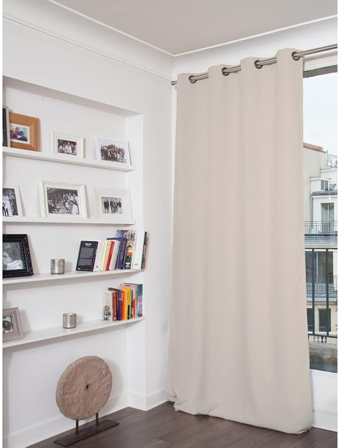 Moondream DecibelControl™ 3-in-1 Soundproof Curtain | Noise Reduction | Thermal Insulation | 100% Blackout | Patented Technology | Made in Europe | Grommet | 55" W x 95" L | Grey - Stone MC17