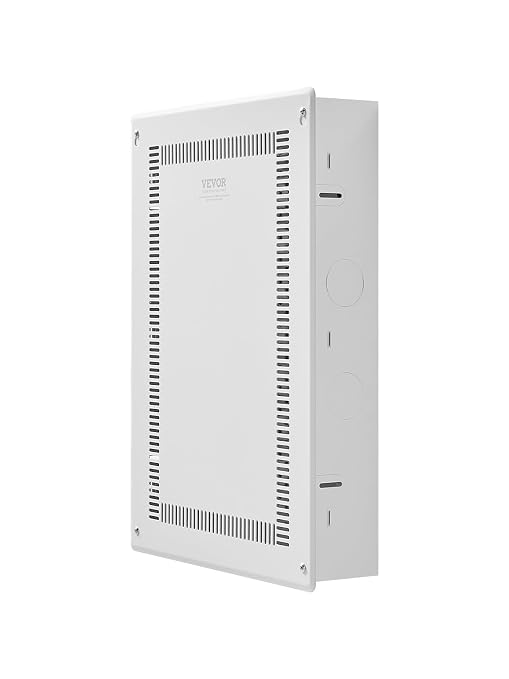 VEVOR Structured Media Enclosure, 20-Inch, Recessed in-Wall Media Box with Cover, Wall-Mount Cable Management Box Kit, Structured Wiring Multi-Media Cabinet, Cold-Rolled Steel, for TV Home Theater
