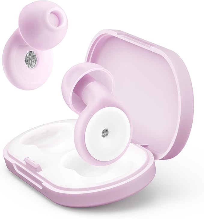 Ear Plugs for Sleeping,Noise Cancelling Earbuds for Concerts,Pink Purple | 4 Sizes of Reusable Soft Silicone Earplugs, 30dB Comfortable Fit Earplugs
