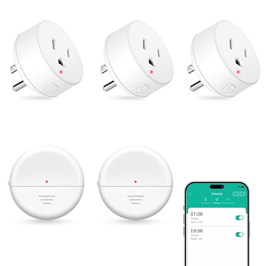 NineLeaf Wireless 260FT Motion Sensor WiFi Outlet Remote Smart Switch | App Control, Adjustable Sensing Mode, WiFi Auto Control Lights Fan Appliances, No Wiring,Garage,2Sensors 3Plugs
