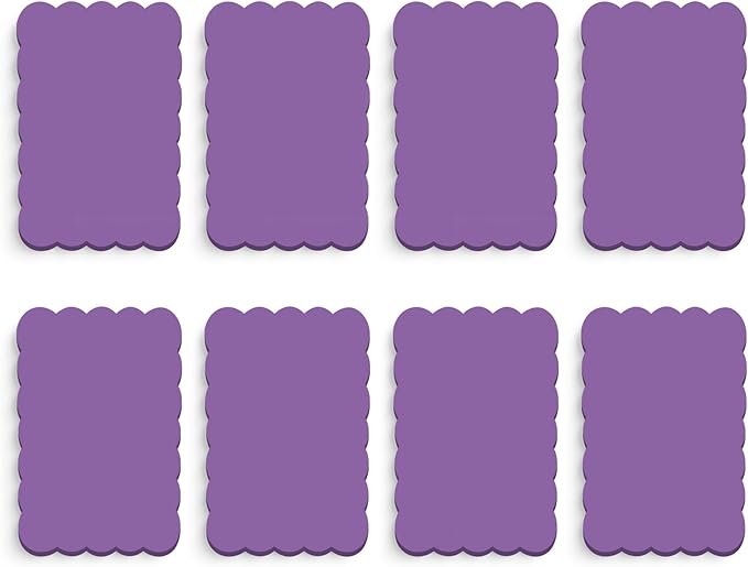 Eaasty 8 Pack Scalloped Aesthetic Sticky Notes Bulk Purple Colors Cute Wavy Self Sticky Note Pads 4" x 6" Blank Note Pads for Back to School Office Supplies 240 Sheets