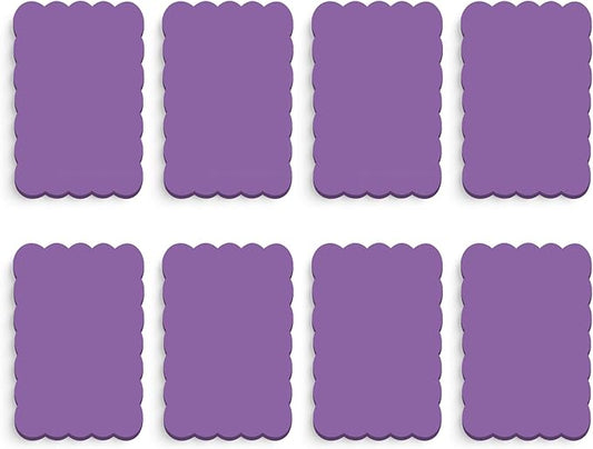 Eaasty 8 Pack Scalloped Aesthetic Sticky Notes Bulk Purple Colors Cute Wavy Self Sticky Note Pads 4" x 6" Blank Note Pads for Back to School Office Supplies 240 Sheets