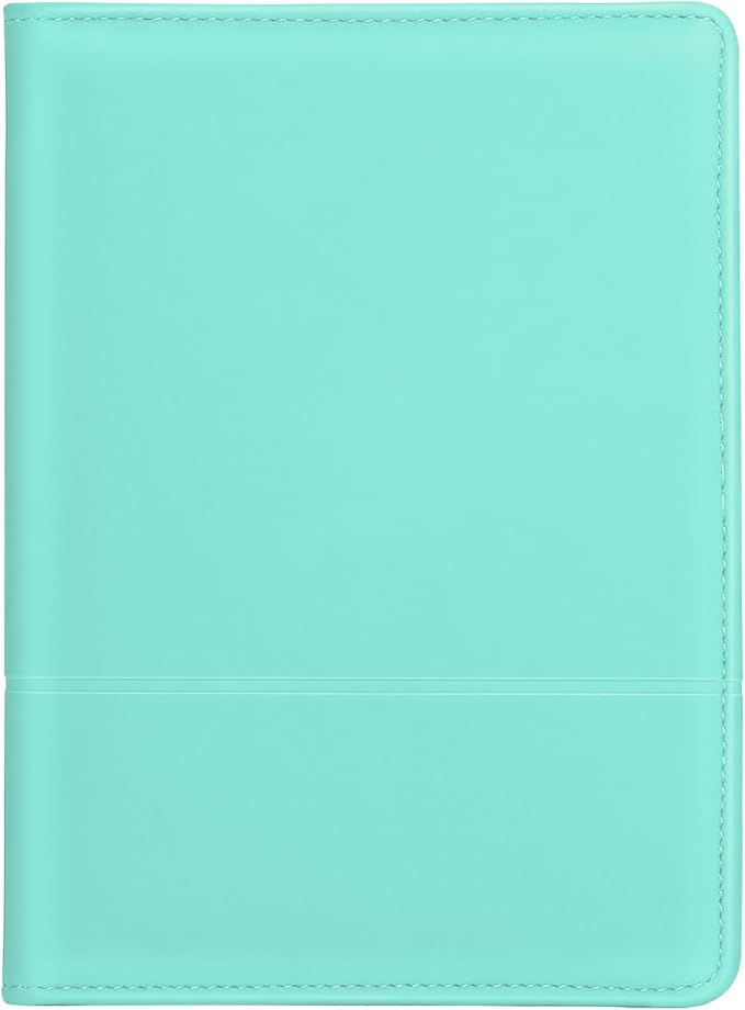 Padfolio/Portfolio Binder, Mini Padfolio Portfolio Binder 5 x 8 Legal Writing Pad, A5 Document Organizer Folder for Men Women,Mint Green