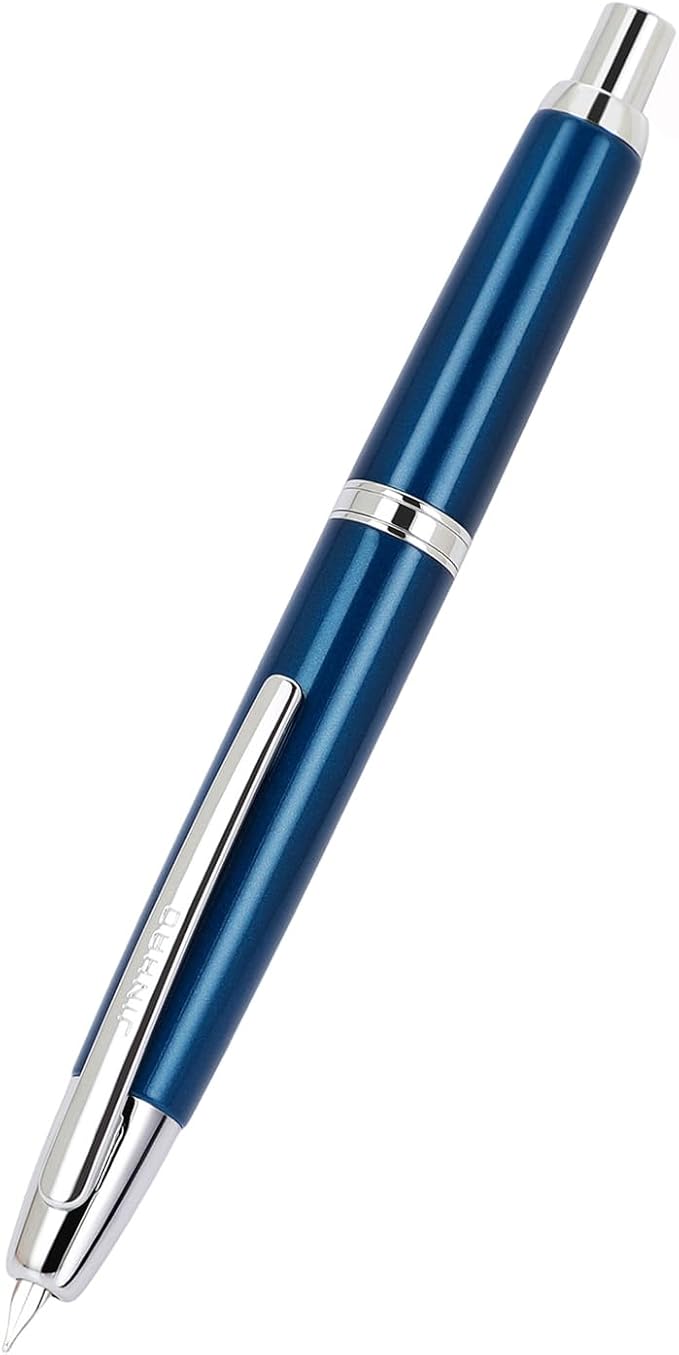 Jinhao 10 Retractable Fountain Pen, Pearl blue F Writing Pen with Converter and Pen Box