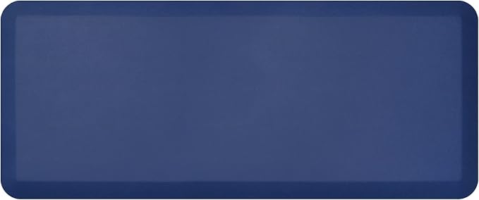 GelPro Designer Comfort 3/4" Thick Ergo-Foam Anti-Fatigue Kitchen Floor Mat, 20"x48", Leather Grain Navy