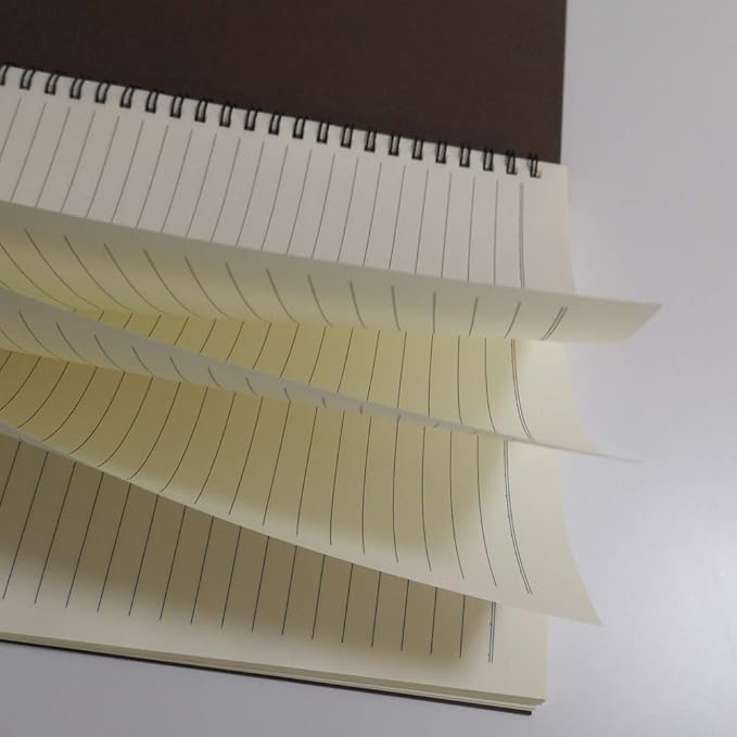 YUREE Spiral Notebook/Spiral Journal Lined, B5 Hard Kraft Cover Wirebound Notebook Ruled, 70 Sheets (140 Pages), 10.5" x 7.3", Dark Brown