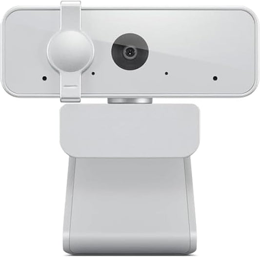 Lenovo 310 FHD Webcam, 1080p, FHD Resolution @30 FPS, Plug-and Play USB Connectivity, 1.8M Cable, 2 Integrated Microphones, External Privacy Shutter, White