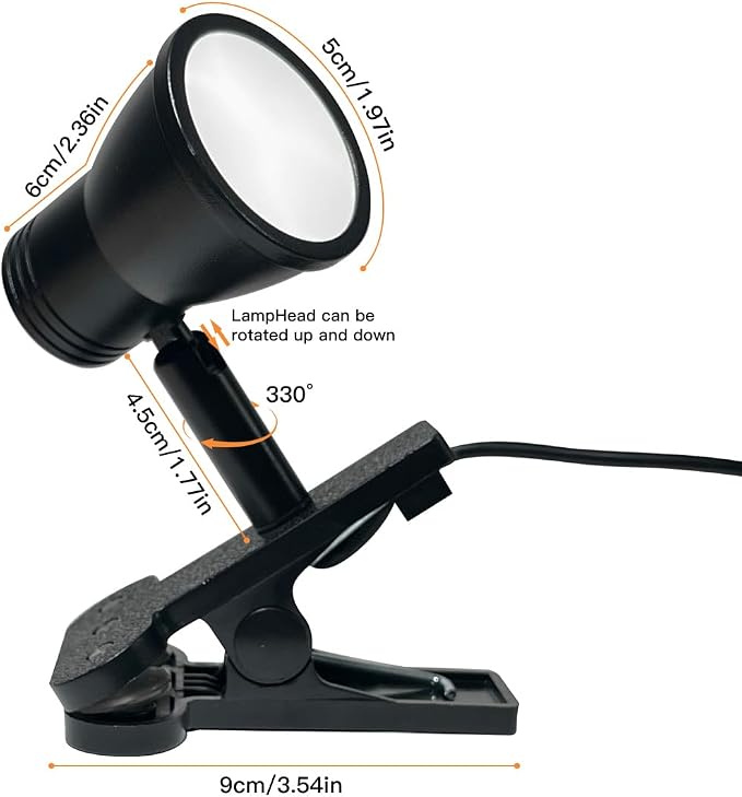 LUJOLUMIN Clip Lamp, Mini Portable 360° Rotation Clamp on Lamp for Bed/Bedside Headboard/Table/Bunk/Desk/Shelf, 3 Color Temperature Options, 10 Dimmable Brightness Levels for Reading (5W) | Metal Clamp Desk Light, 3 Color Temperatures and 10 Brightness...
