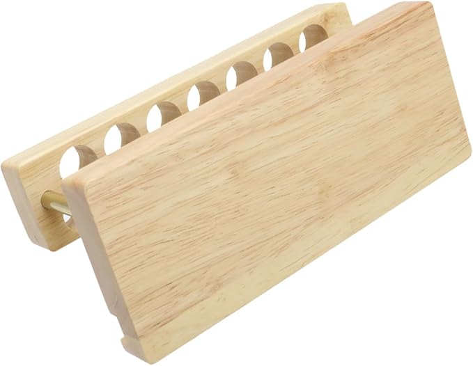 Crapyt Wooden Pen Display Stand with 15 Slots and Cell Phone Stand | Unique Pencil Holder for Desk Decor Minimalist Office Desk Organizer (Wood Color)