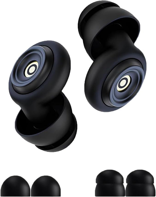 Ear Plugs for Sleeping Noise Cancelling, 45db Ear Plugs for Noise Reduction, Reusable Concert Ear Plugs with 2 Size Tips in Case for Most People, Silicone Earplugs for, Travel, Study, Deep Focus