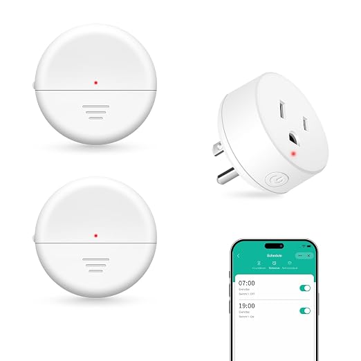 NineLeaf Wireless 260FT Motion Sensor WiFi Outlet Remote Smart Switch | App Control, Adjustable Sensing Mode, WiFi Auto Control Lights Fan Appliances, No Wiring,Garage,2Sensors 1Plug