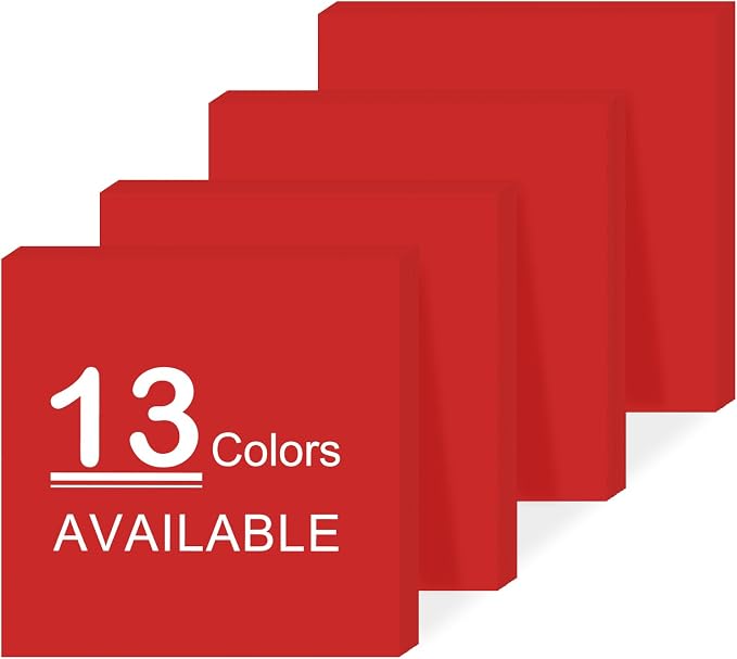 Super Sticky Notes,Self-Stick Note Pads 3 x 3 in,400 Sheets Sticky Notepad Bulk Post,Office Supplies,School Supplies,Christmas Decor (Apple Red, Sticky Notes 3x3)