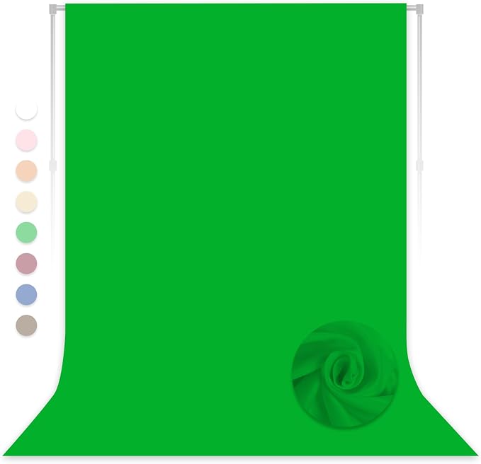 Green Screen Backdrop for Photoshoot, Professional Photo Backdrop Background Curtain for Product Photography，Portraits, Wedding, Party, Live Streaming Video Recording 10X10 FT(Background Only)
