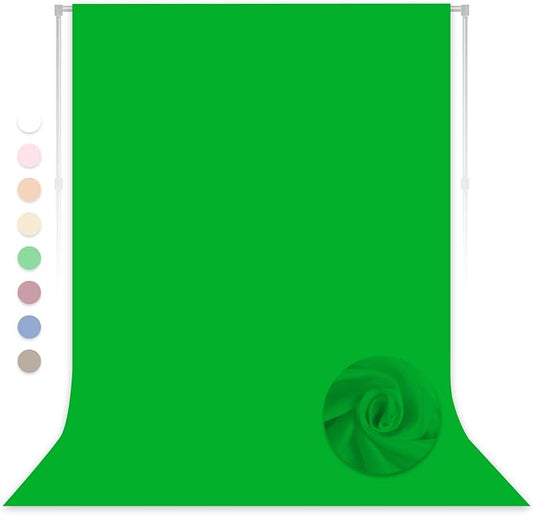 Green Screen Backdrop for Photoshoot, Professional Photo Backdrop Background Curtain for Product Photography，Portraits, Wedding, Party, Live Streaming Video Recording 10X10 FT(Background Only)
