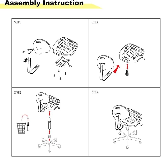 Ergonomic Office Chair with Superior Stability and Support 450lbs Capacity Polyurethane Foam Design 18 Inch Adjustable Footring 21 to 31 Inch Height Adjustment Ideal for Lab Office Home