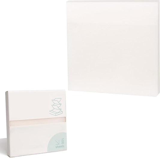MOLOVA 100 Sheets Transparent Sticky Notes- 3x3 Inches, Pull-Out Design Self-Stick-Notes, Clear See Through, Waterproof, Easy to Post It for Office, Home, Notebook, Meeting, Reusable（White）